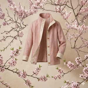 Lou Vent — Surchemise Légère Lin & Coton — Fleurs de Amandier — Unisex